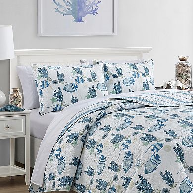 Market & Place Reversible Coastal Printed Quilt Set