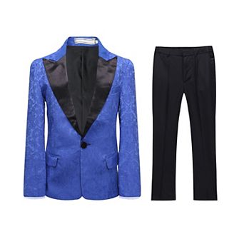Boys 5-14 2 pc Jacquard Slim Fit One-Button Suit Formal Wedding