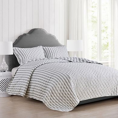 Market & Place Avery Reversible Striped Quilt Set