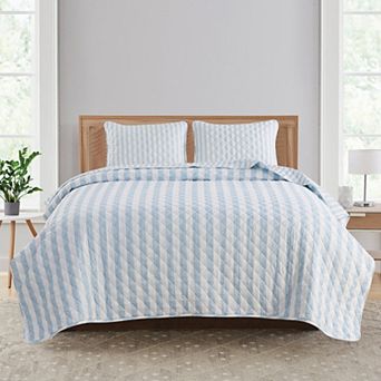 Market & Place Avery Reversible Striped Quilt Set