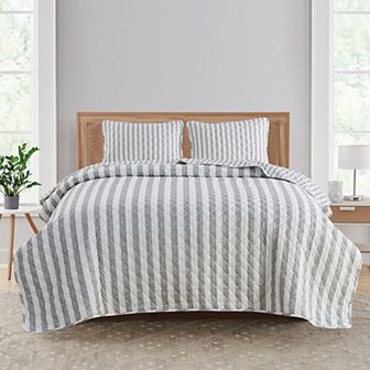 Market & Place Avery Reversible Striped Quilt Set