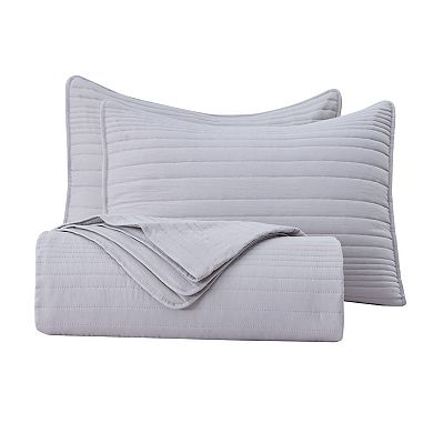 Market & Place Ultra Soft Lightweight Solid Quilt Set
