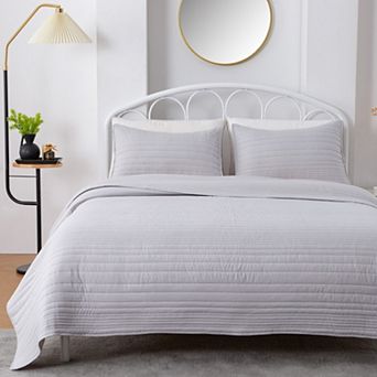 Market & Place Ultra Soft Lightweight Solid Quilt Set