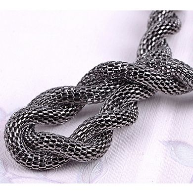 Women's Braided Waist Chain with Bow Accent and Crystal Center Adjustable Fit
