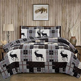 Market & Place Everest Reversible Lodge Printed Quilt Set