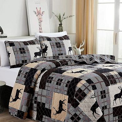 Market & Place Everest Reversible Lodge Printed Quilt Set