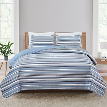 Market & Place Elise Reversible Striped Quilt Set