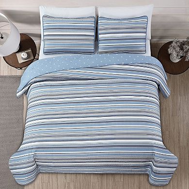 Market & Place Elise Reversible Striped Quilt Set