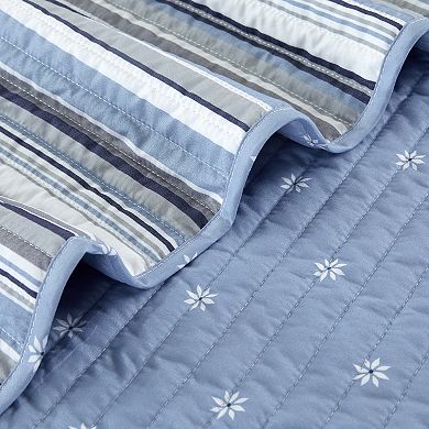 Market & Place Elise Reversible Striped Quilt Set