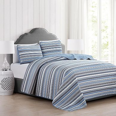 Market & Place Elise Reversible Striped Quilt Set
