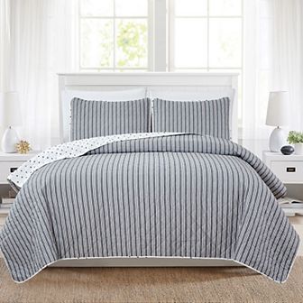 Market & Place Nora Reversible Striped Quilt Set