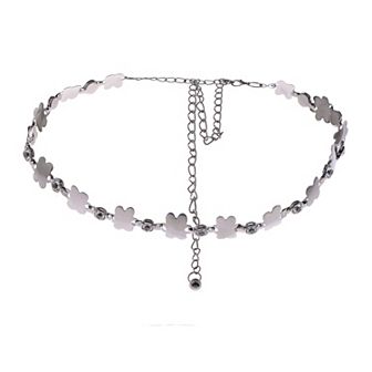 Women's Linked Flower Waist Chain with Adjustable Extender