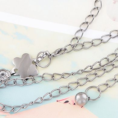 Women's Linked Flower Waist Chain with Adjustable Extender
