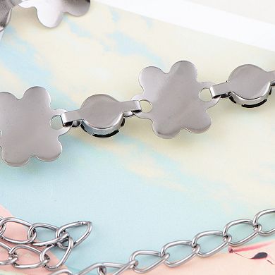 Women's Linked Flower Waist Chain with Adjustable Extender