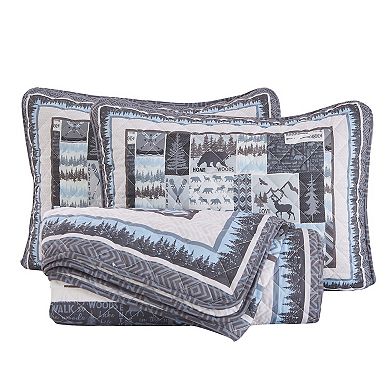 Market & Place Denali Reversible Lodge Printed Quilt Set