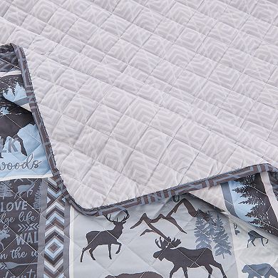 Market & Place Denali Reversible Lodge Printed Quilt Set