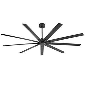 84-Inch Ceiling Fan Without Light, 9 Reversible Blades, 3 Downrods (8/12/24-Inch), Remote Control