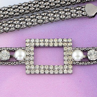 Women's Crystal Square Accent Waist Chain Adjustable Belly Jewelry