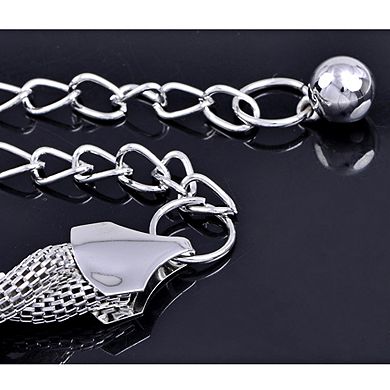 Women's Rhinestone Flower Accent Waist Chain with Adjustable Extender