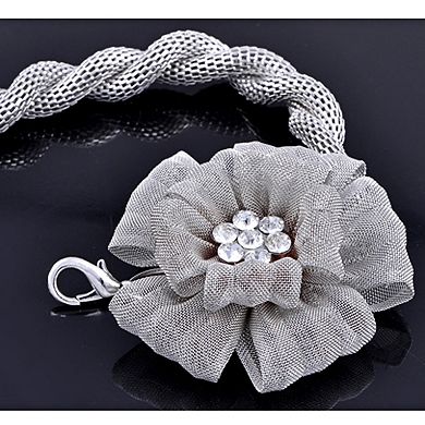 Women's Rhinestone Flower Accent Waist Chain with Adjustable Extender