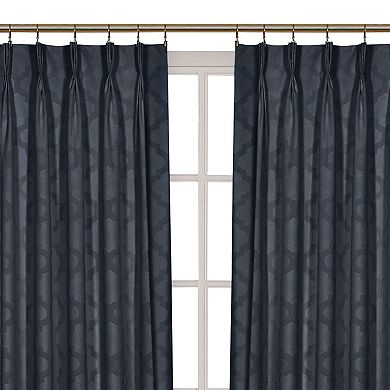 Kate Aurora 2 Pack Windsor Pinch Pleat/rod Pocket/back Tab Quatrefoil Window Curtain Panels
