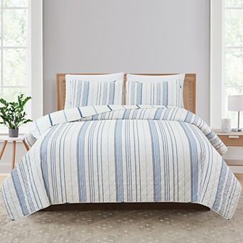 Market & Place Sofia Reversible Striped Quilt Set