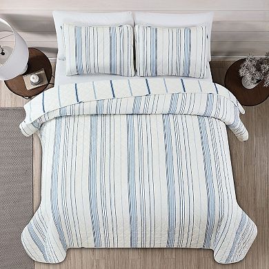 Market & Place Sofia Reversible Striped Quilt Set