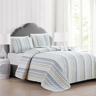 Market & Place Sofia Reversible Striped Quilt Set