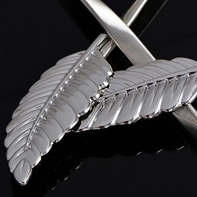 Women's Metallic Leaf Design Waist Chain Belt with Sleek Minimalist Band