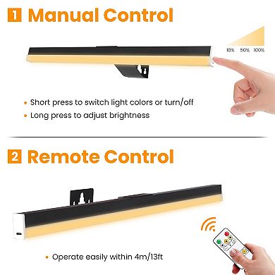 Wireless Magnetic Picture Light Dimmable, Rechargeable, Remote, 3 Colors & Timers