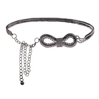 Women's Bow Waist Chain with Crystal Accents and Adjustable Extender