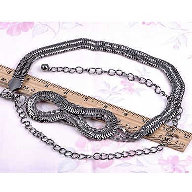 Women's Bow Waist Chain with Crystal Accents and Adjustable Extender