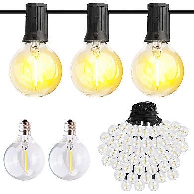 50FT Globe String Lights 25 Decorative Bulbs for Outdoor/Indoor Patio, Garden, Party, Café