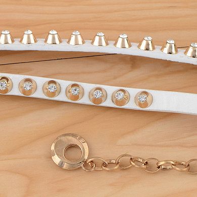 Women's Rhinestone Studded Waist Chain with Drop Charm Accent
