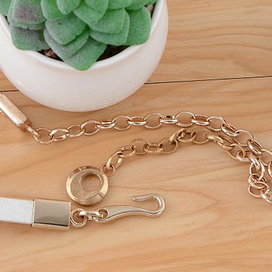 Women's Rhinestone Studded Waist Chain with Drop Charm Accent