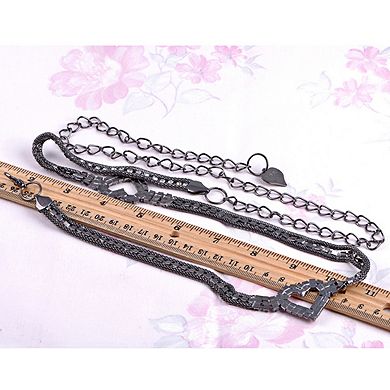 Women's Crystal Heart Accent Waist Chain Adjustable Belly Jewelry