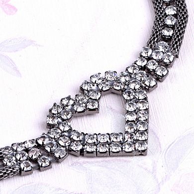 Women's Crystal Heart Accent Waist Chain Adjustable Belly Jewelry