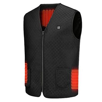USB Heated Vest for Men & Women, 3 Heat Levels, 5 Zones, Adjustable Warm Jacket for Winter