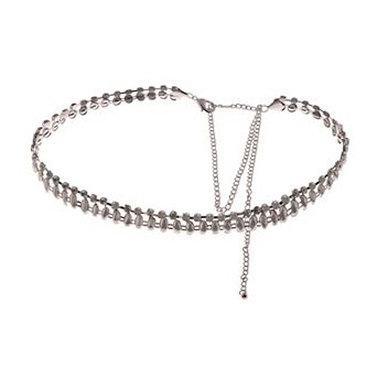 Women's Double Row Crystal Waist Chain with Adjustable Extender