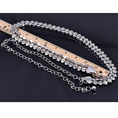 Women's Double Row Crystal Waist Chain with Adjustable Extender