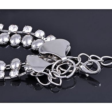 Women's Double Row Crystal Waist Chain with Adjustable Extender