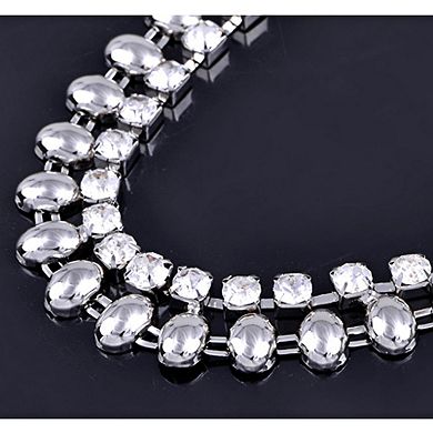 Women's Double Row Crystal Waist Chain with Adjustable Extender