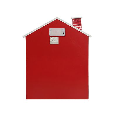 Polar Elegance Wooden Christmas Advent Calendar with LED 24 Countdown Drawers and Ski-Themed