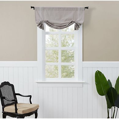 Kate Aurora Country Farmhouse Cotton Striped Rod Pocket Tie Up Window Curtain Panel