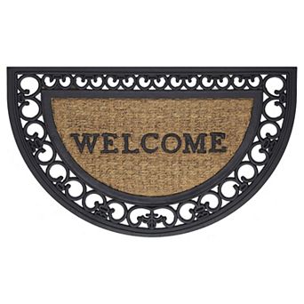 Kate Aurora Bedford Half Circle Welcome Coir Bristled Outdoor All Season Welcome Mat