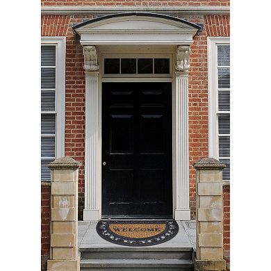 Kate Aurora Bedford Half Circle Welcome Coir Bristled Outdoor All Season Welcome Mat