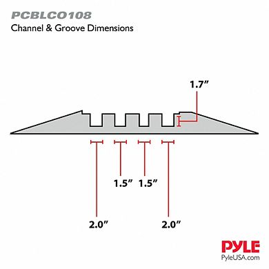 Pyle Cable Protector Cover Ramp Track - Ultra Rugged 4-Channel Safety Wire Concealment - PCBLCO108