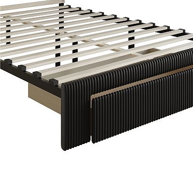 Luxurious Velvet Platform Bed with Storage