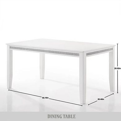 Luxurious 59'' L Dining Table in White