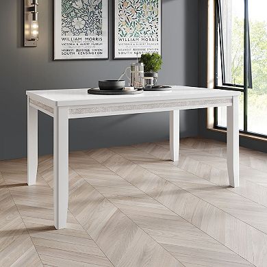 Luxurious 59'' L Dining Table in White